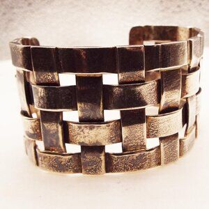 SILPADA STERLING BASKETWEAVE WIDE CUFF BRACELET (BR)